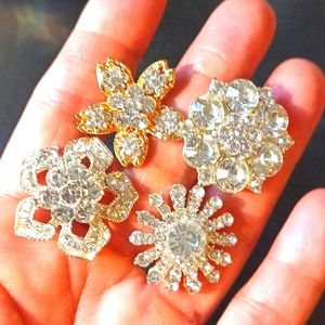 Beautiful rhinestone floral hairpins $10 ea. or 4 for $35